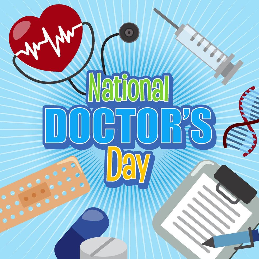logo de la journée nationale des médecins en juillet vecteur