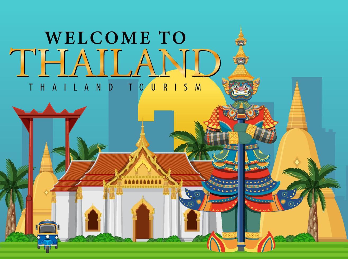 bienvenue à la bannière de la thaïlande vecteur