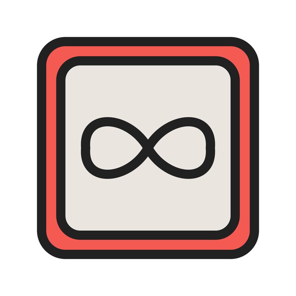 icône de ligne remplie de symbole infini vecteur