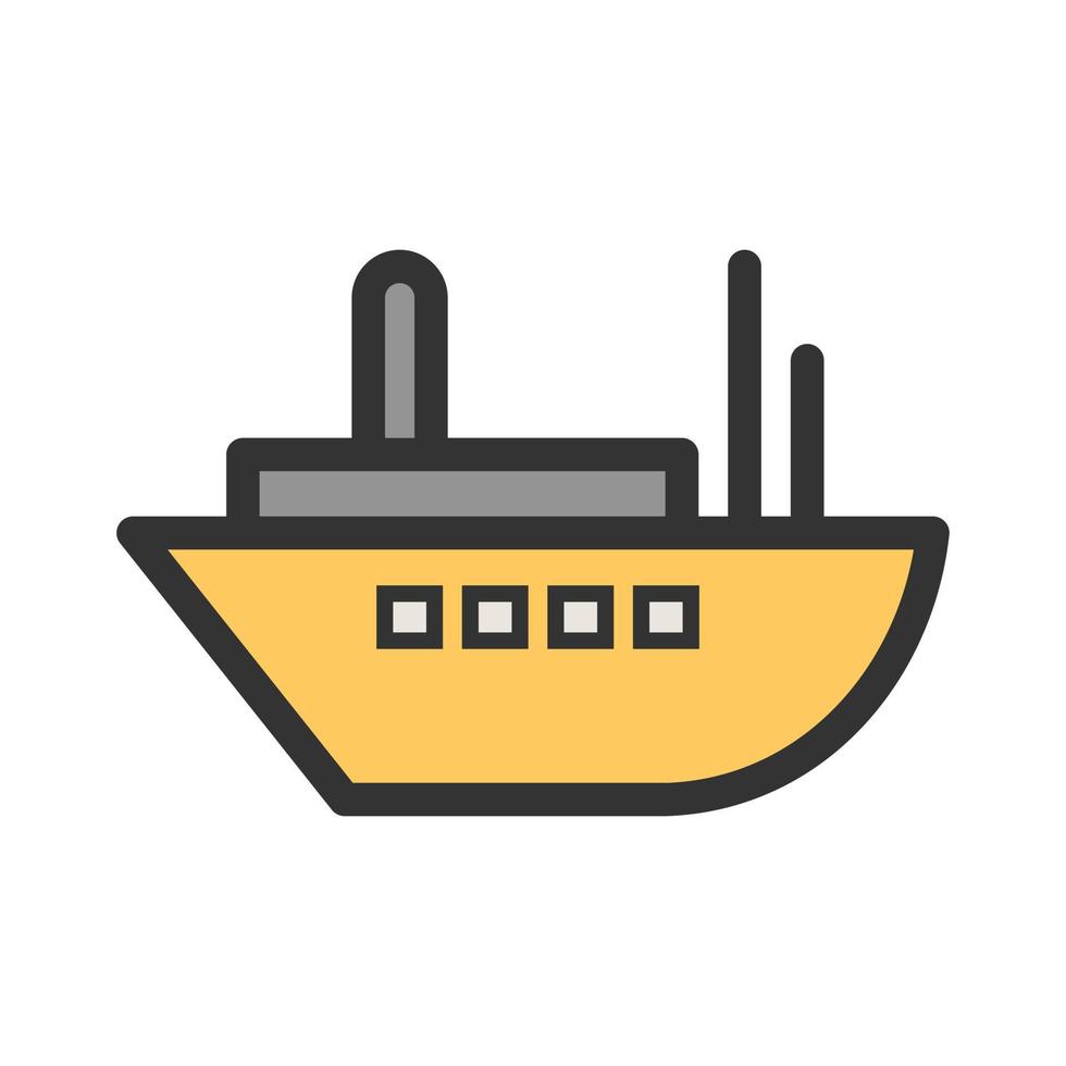 icône de ligne remplie de navire de livraison vecteur
