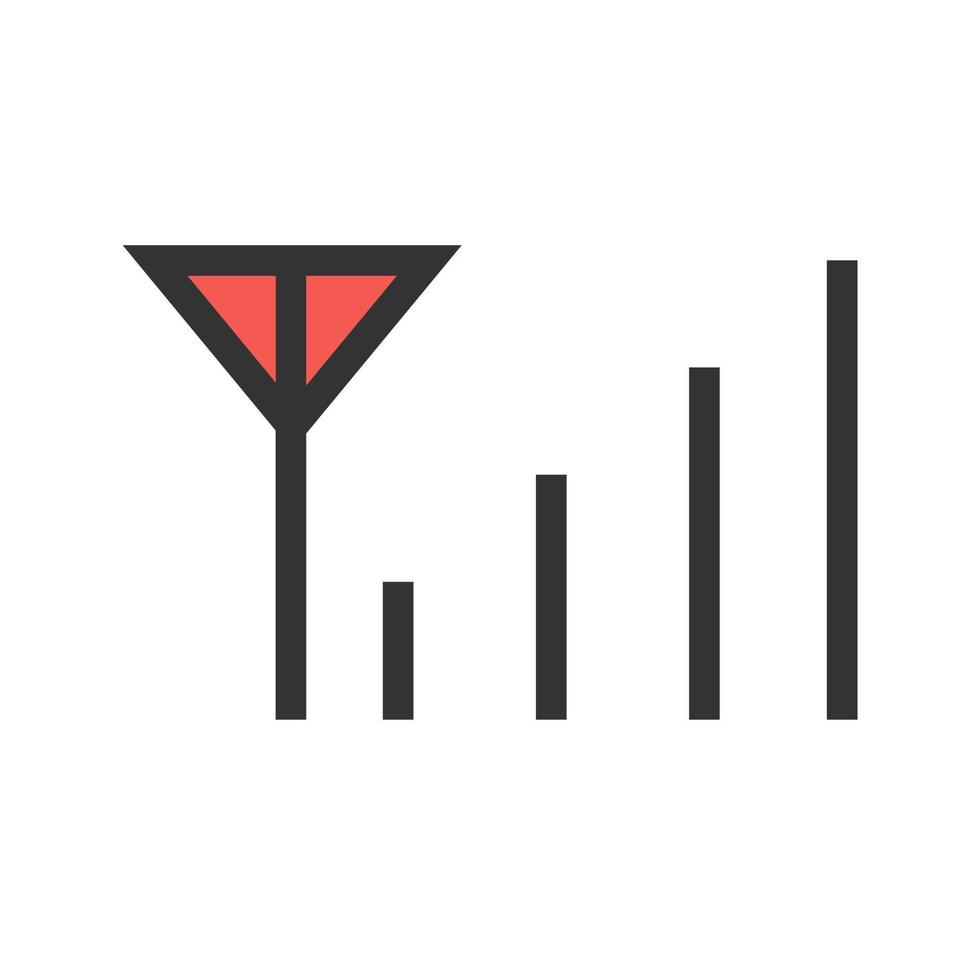 icône de ligne pleine de force du signal mobile vecteur