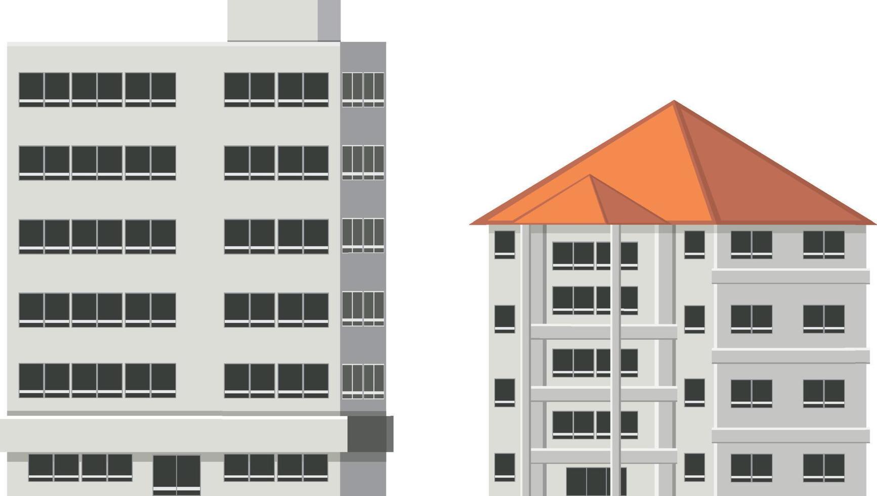 ensemble de différents bâtiments isolés vecteur