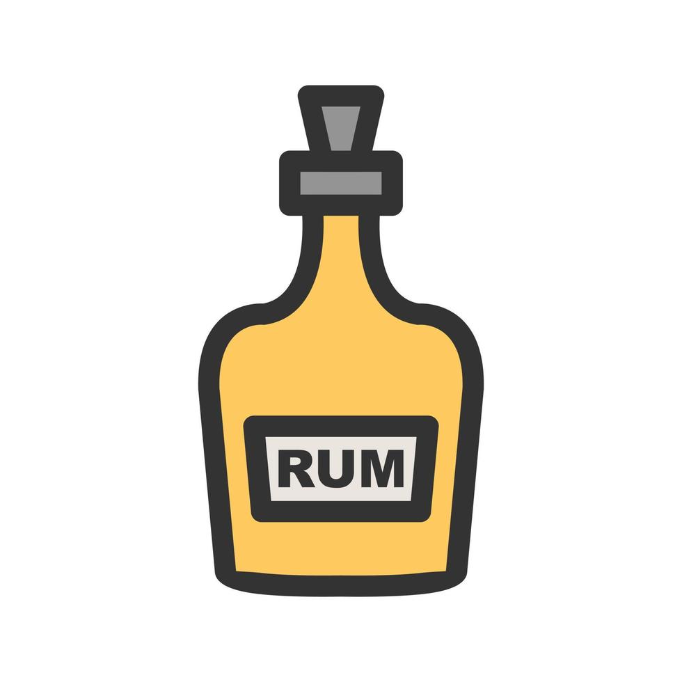 icône de ligne remplie de rhum vecteur