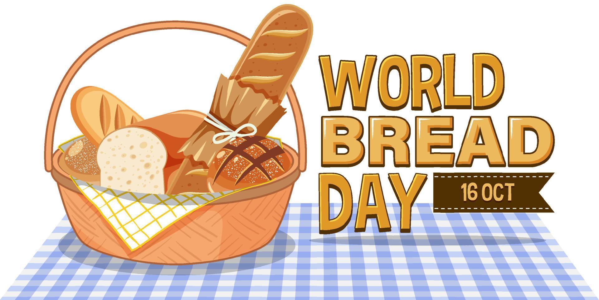 création de logo de la journée mondiale du pain 16 octobre vecteur