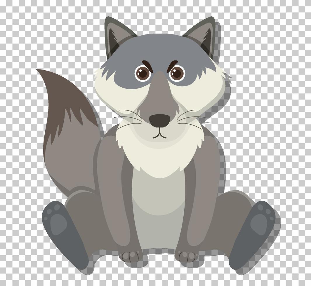 loup mignon en style cartoon plat vecteur