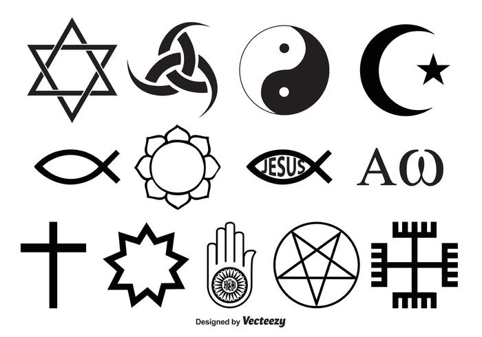 Vecteurs de symboles religieux vecteur