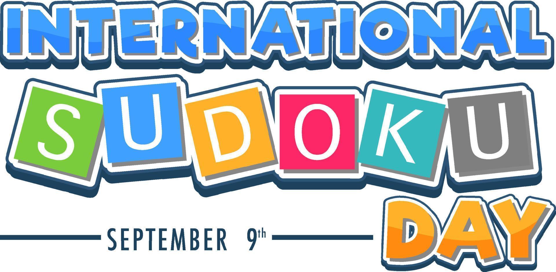 journée internationale du sudoku 9 septembre vecteur