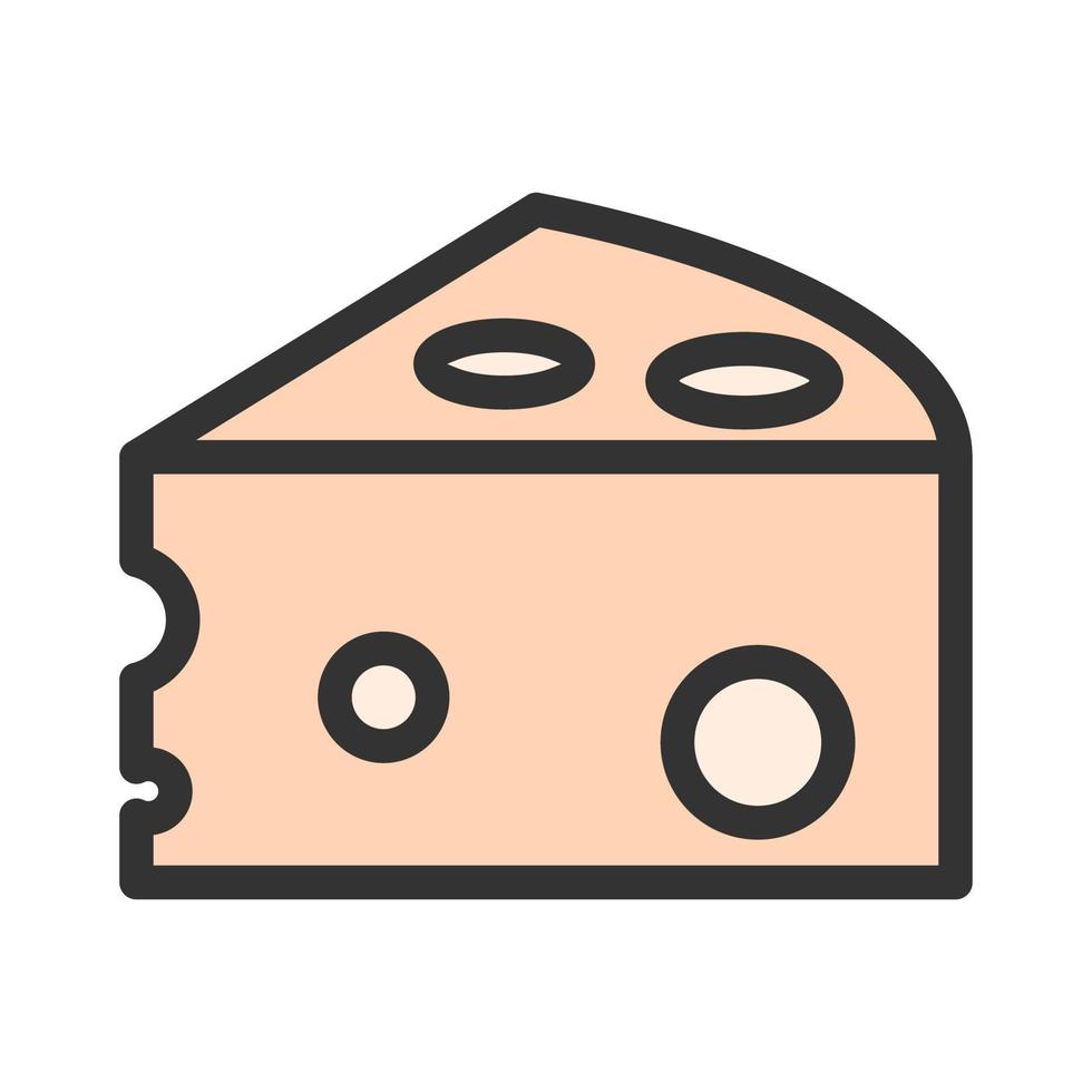 icône de ligne remplie de fromage vecteur