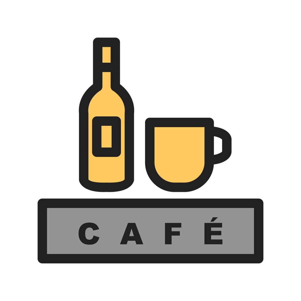 icône de ligne remplie de café de boissons vecteur