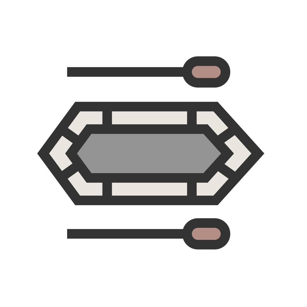 icône de ligne remplie de canot vecteur