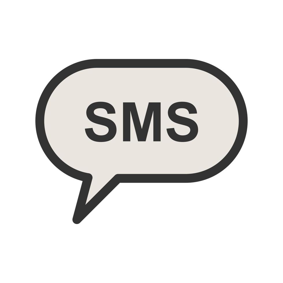icône de ligne remplie de bulles sms vecteur