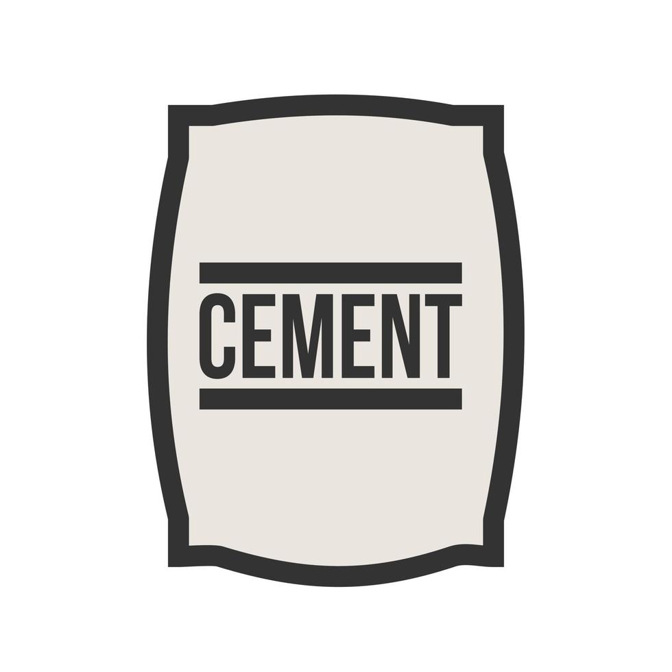 icône de ligne remplie de sac de ciment vecteur