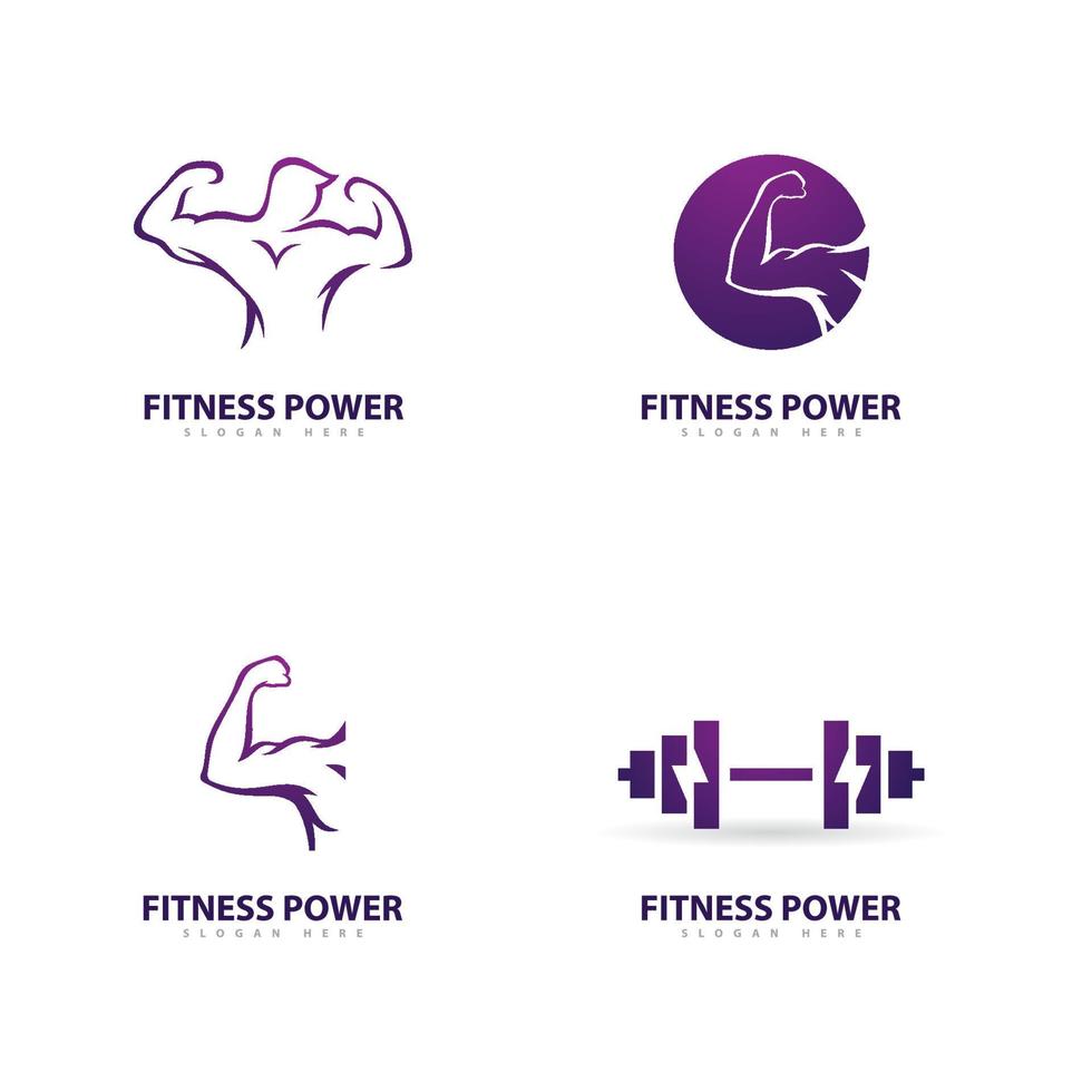 modèle de conception de logo de gym, symboles créatifs de club de fitness vecteur