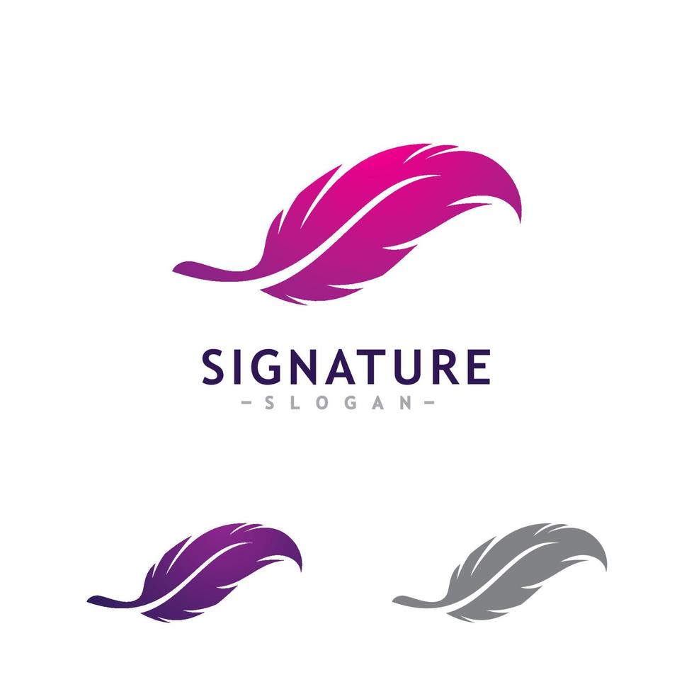 plume logo concepts vecteur de conception de logo plume créative