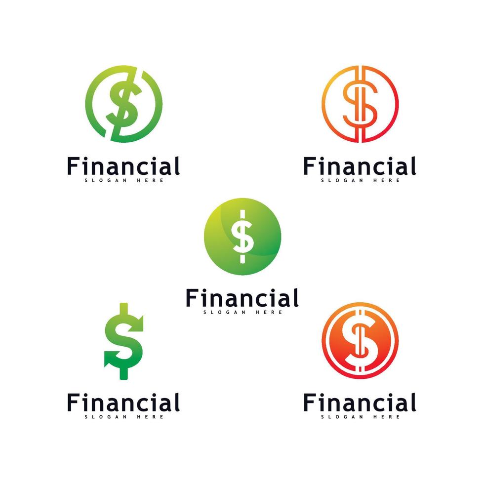 vecteur de concept de conception de logo d'argent. logotype simple financier ou bancaire