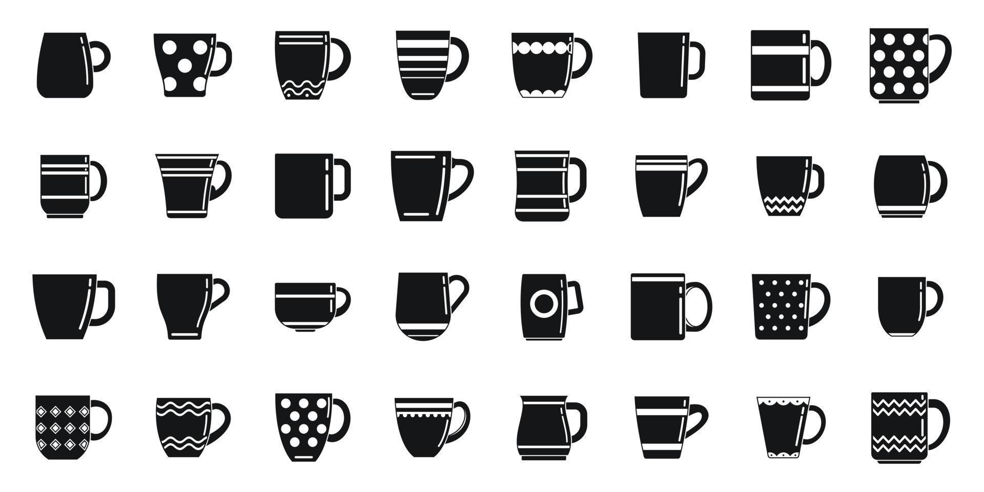 les icônes de tasse définissent un vecteur simple. tasse à café