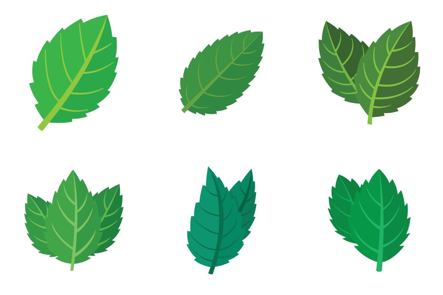 icônes de menthe définies vecteur plat isolé