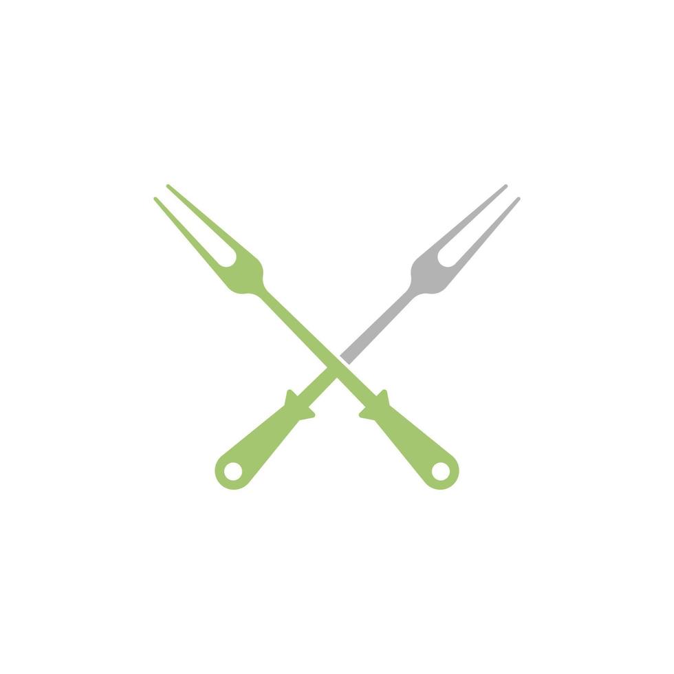 fourchette icône logo design plat illustration vecteur