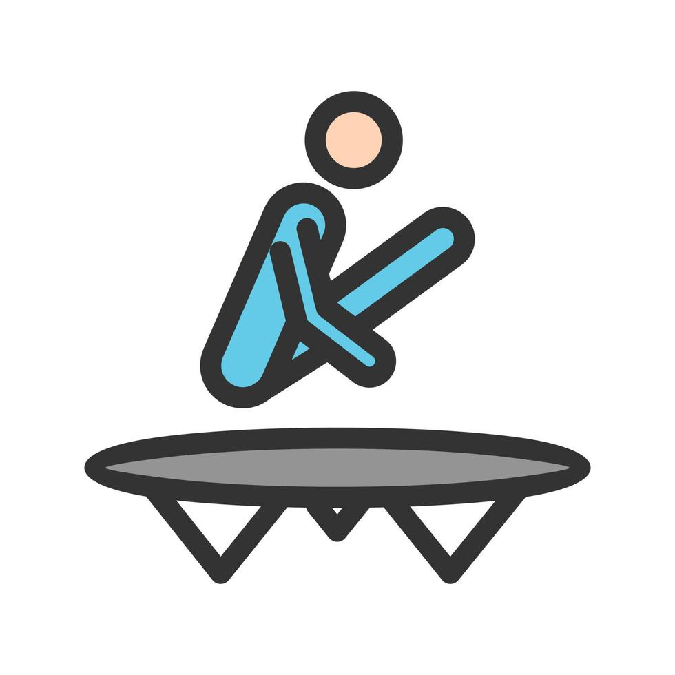 icône de ligne remplie de trampoline vecteur
