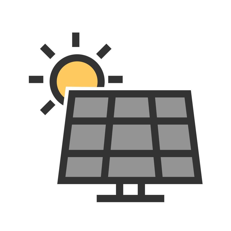 icône de ligne remplie de panneau solaire vecteur