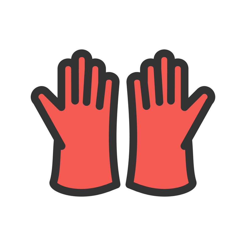 icône de ligne remplie de gants de nettoyage vecteur