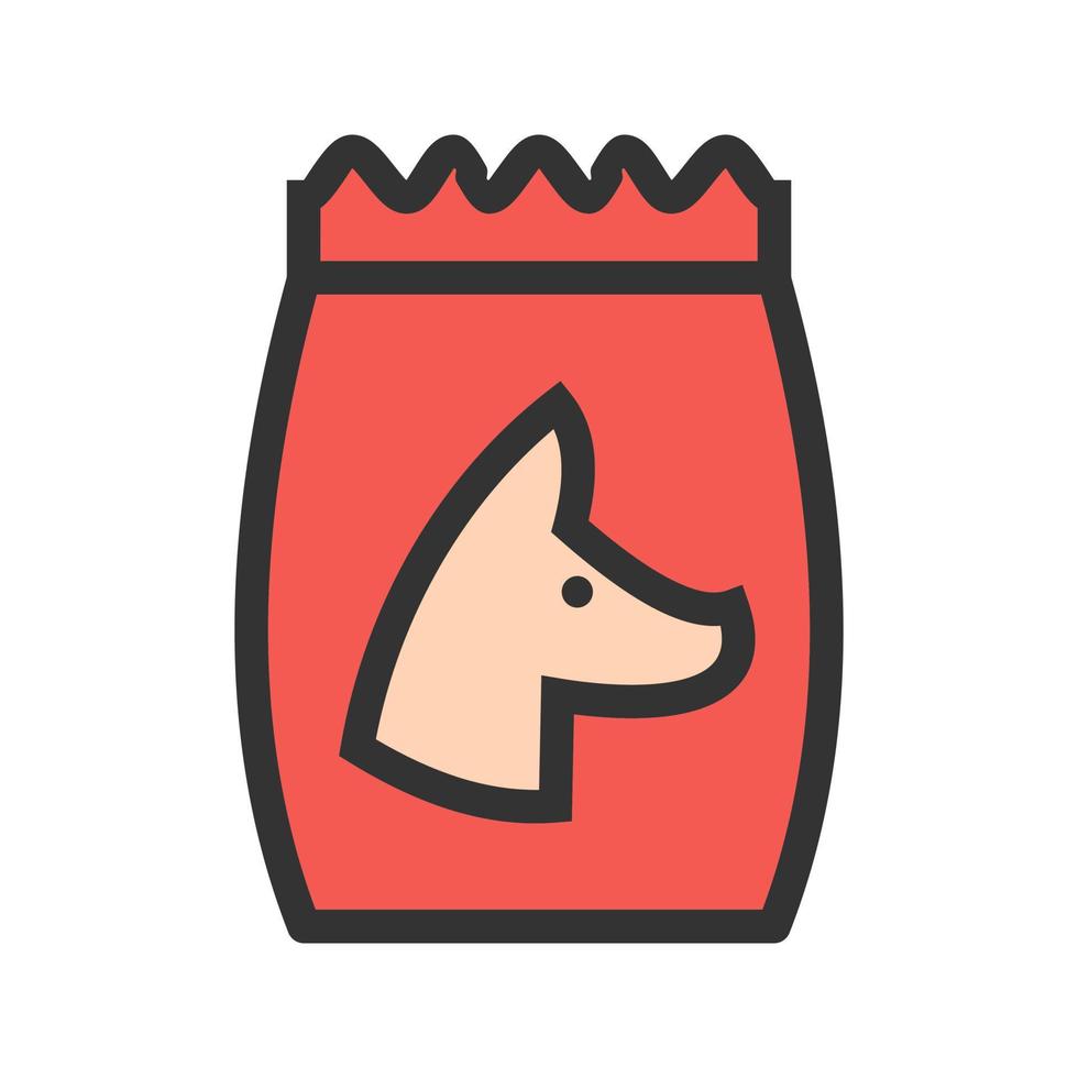 icône de ligne remplie de nourriture pour chien ii vecteur