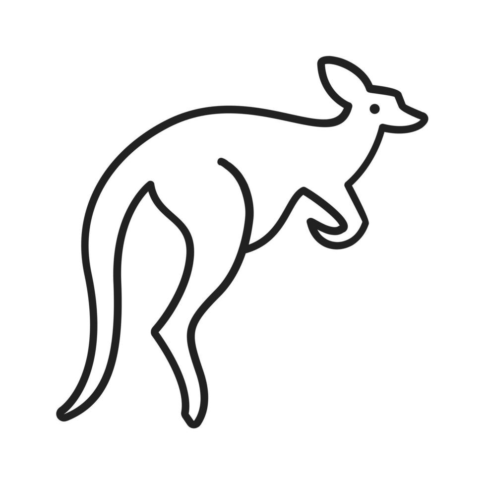 icône de ligne remplie de kangourou vecteur