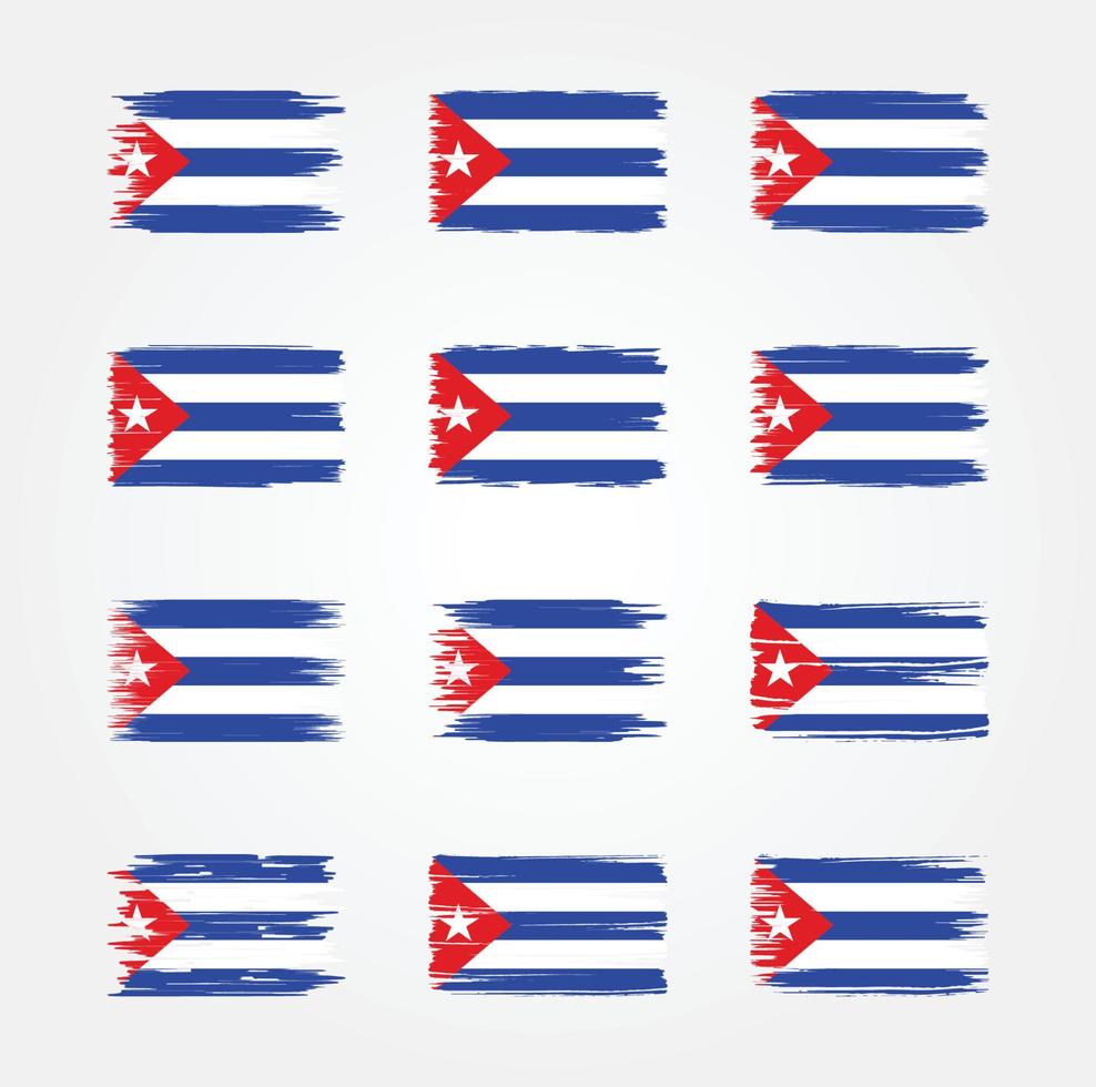 collections de pinceaux de drapeau cuba. drapeau national vecteur