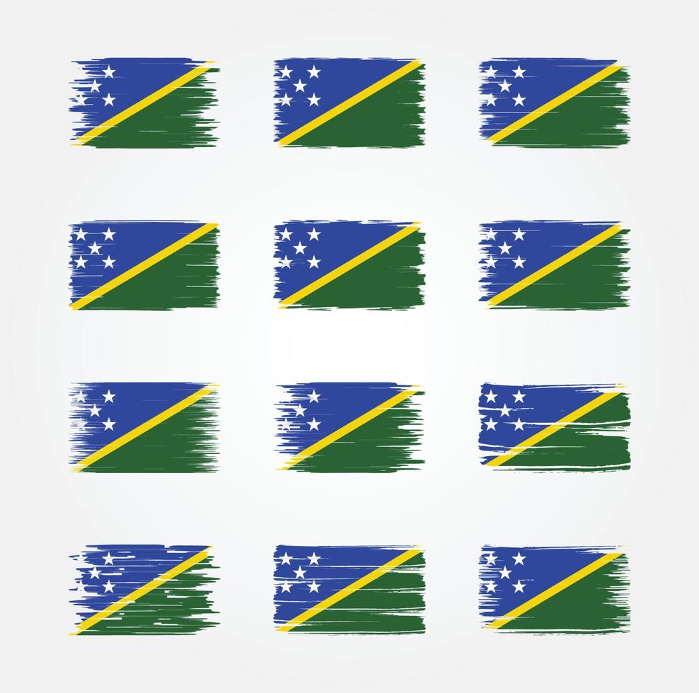 collections de pinceaux de drapeau des îles salomon. drapeau national vecteur