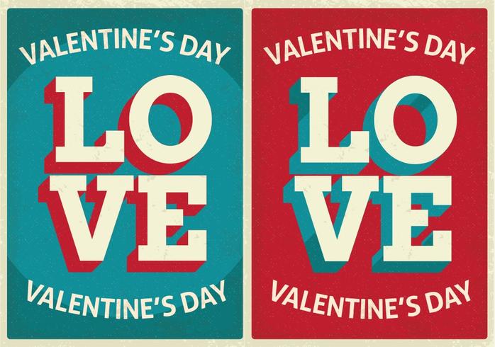 Cartes mignonnes de style Valentine's Day vecteur