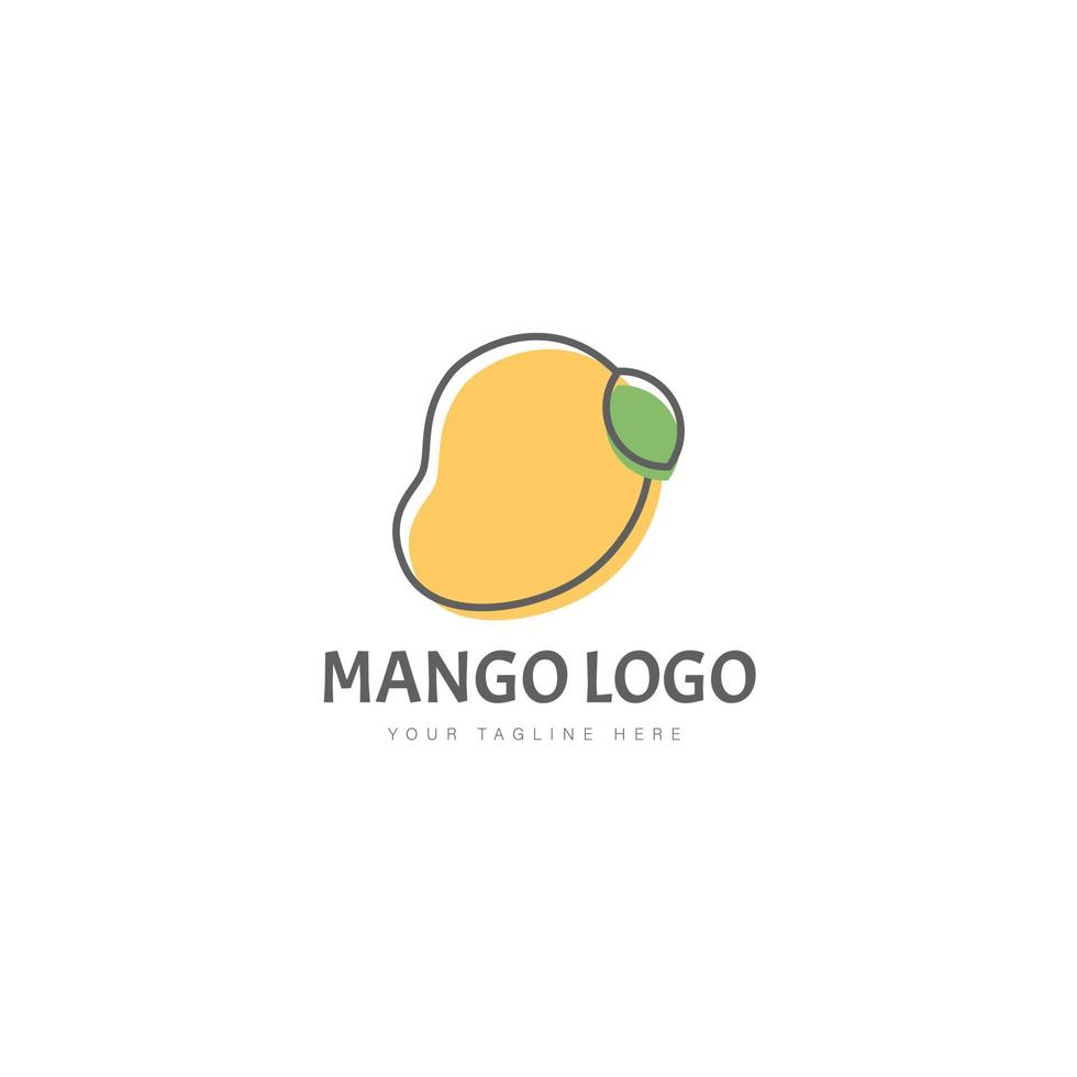 illustration d'icône de conception de logo de ligne de mangue vecteur