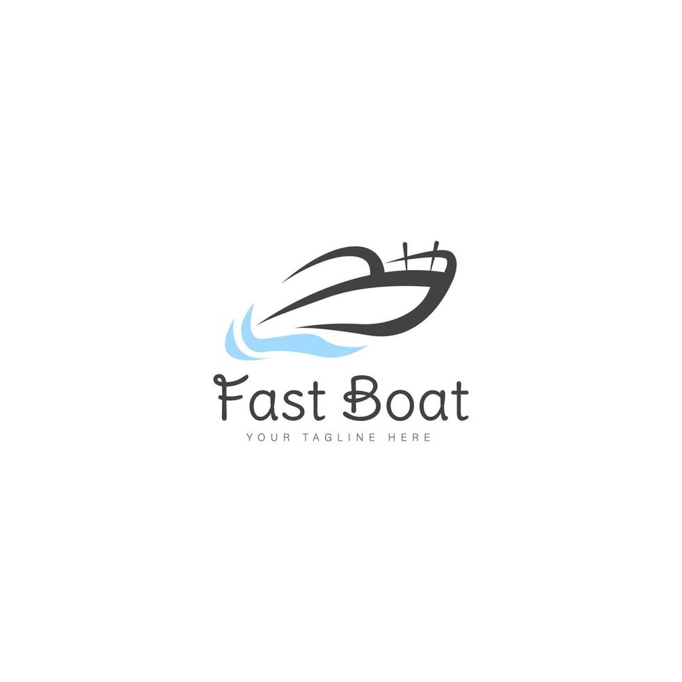 illustration d'icône de conception de logo de bateau à réaction vecteur