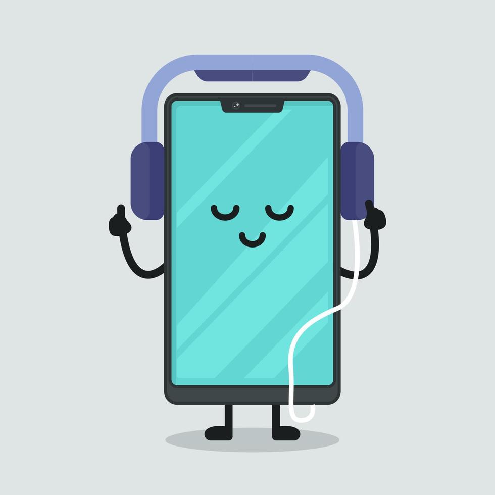 mascotte d'illustration de smartphone vecteur