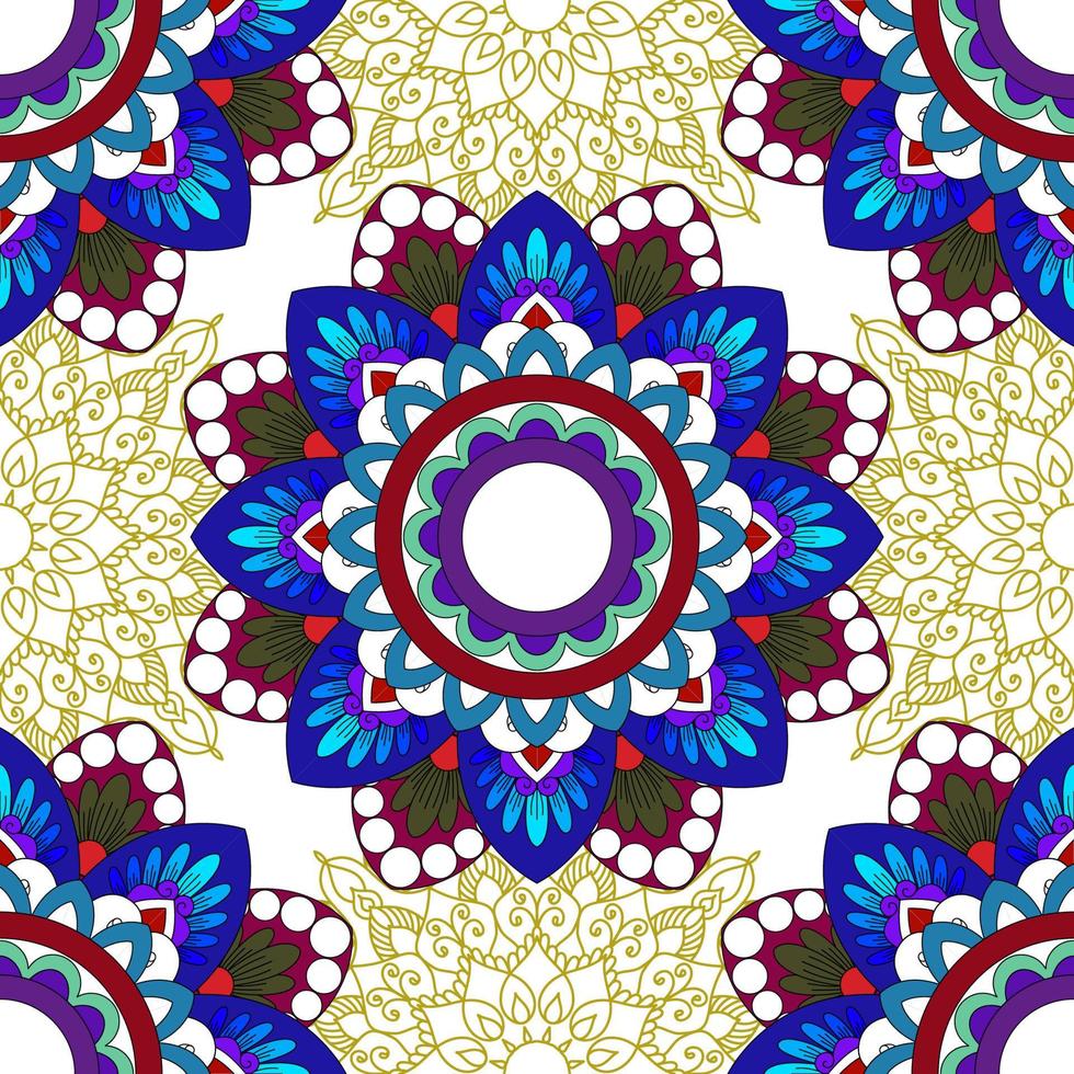 ikat mandala géométrique abstrait motif ethnique sans couture. tapis en tissu aztèque ornements de mandala décorations textiles papier peint. tribal boho mandalas indigènes turquie vecteur de broderie traditionnelle