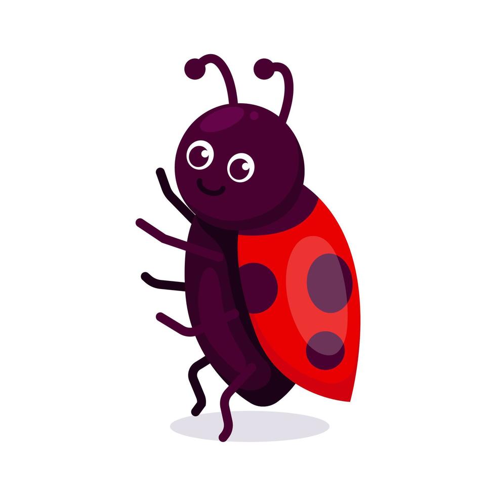 conception mignonne de mascotte de coccinelle vecteur