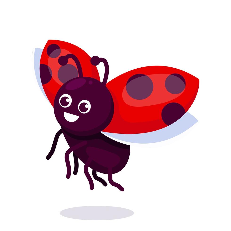 conception mignonne de mascotte de coccinelle vecteur