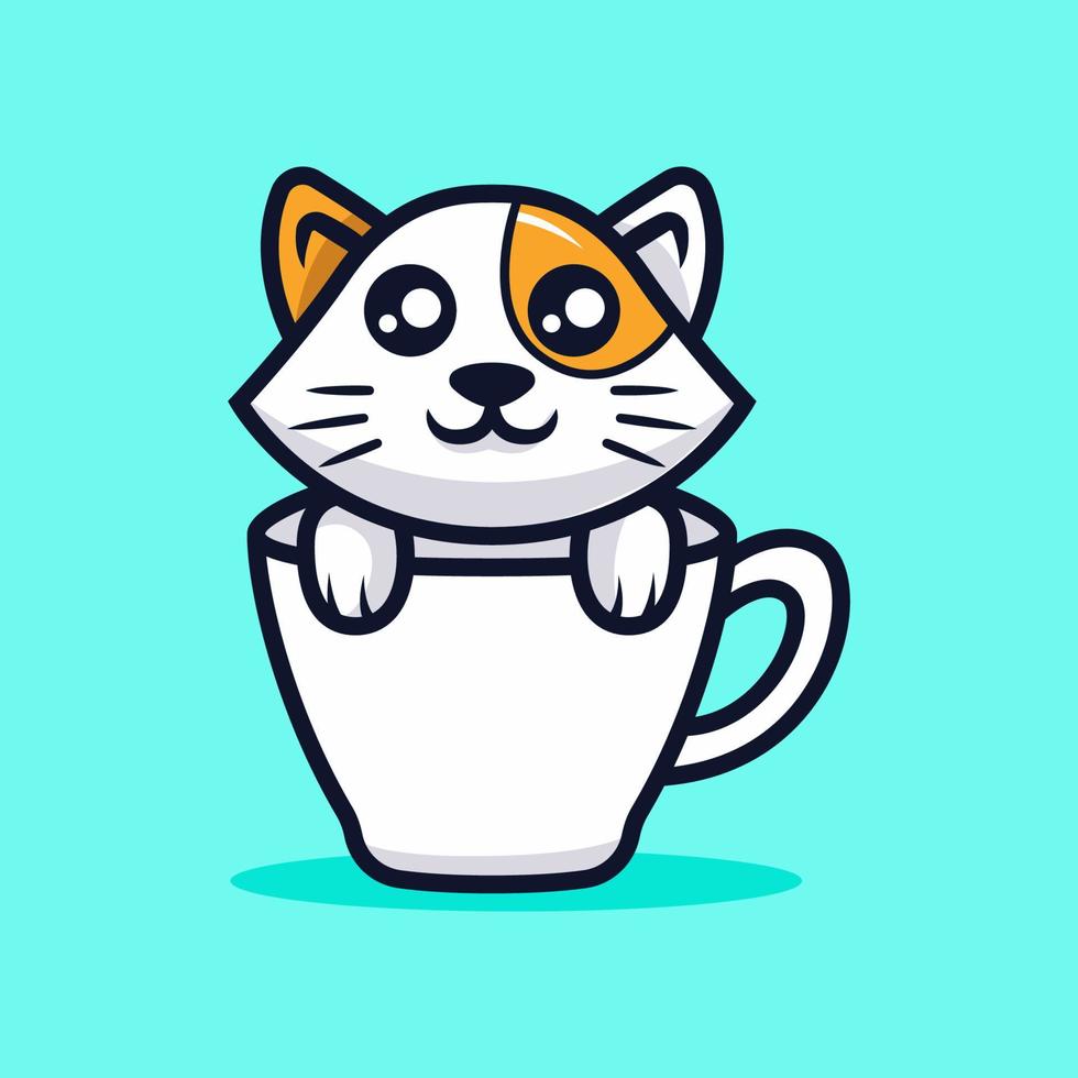 illustration vectorielle de chat mignon mascotte vecteur