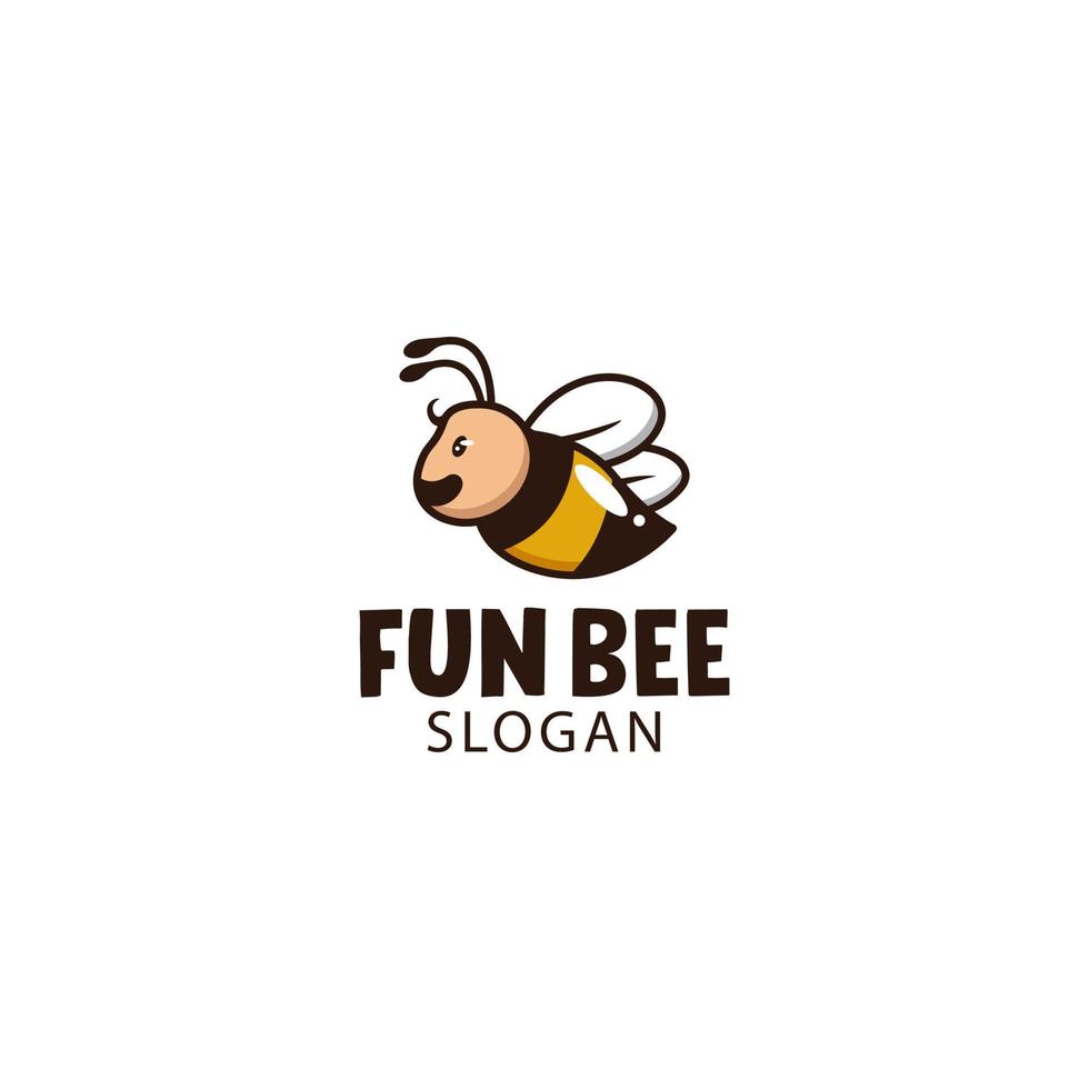 logo d'abeille amusant vecteur