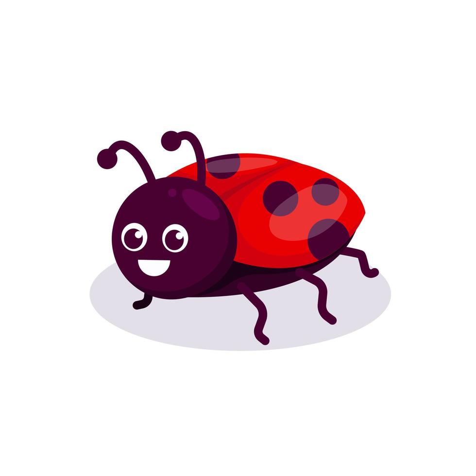 conception mignonne de mascotte de coccinelle vecteur