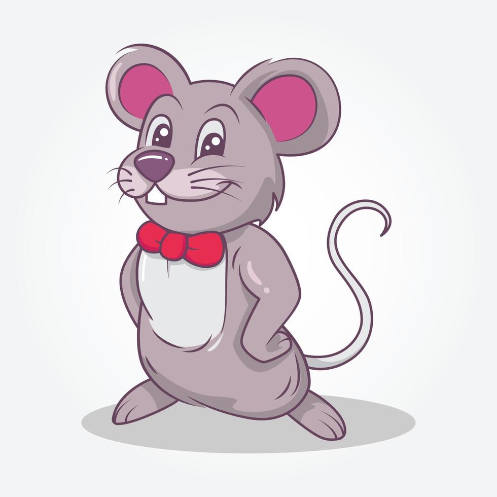 souris illustration mignonne style dessiné à la main vecteur