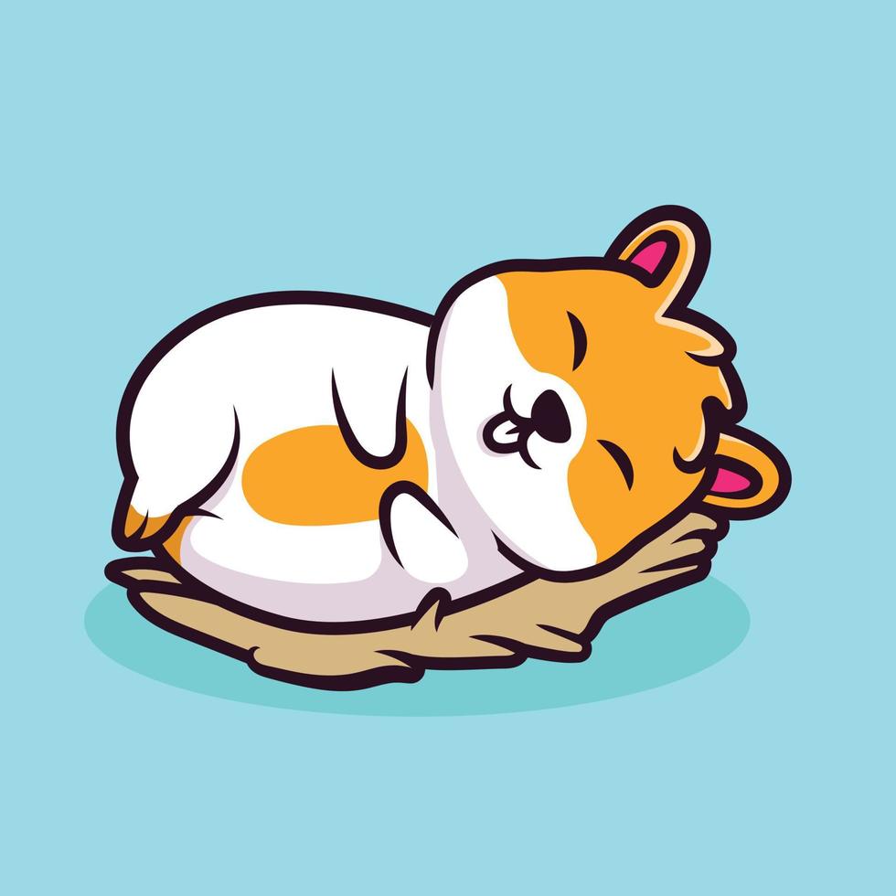 mignon petit dessin de mascotte de hamster vecteur