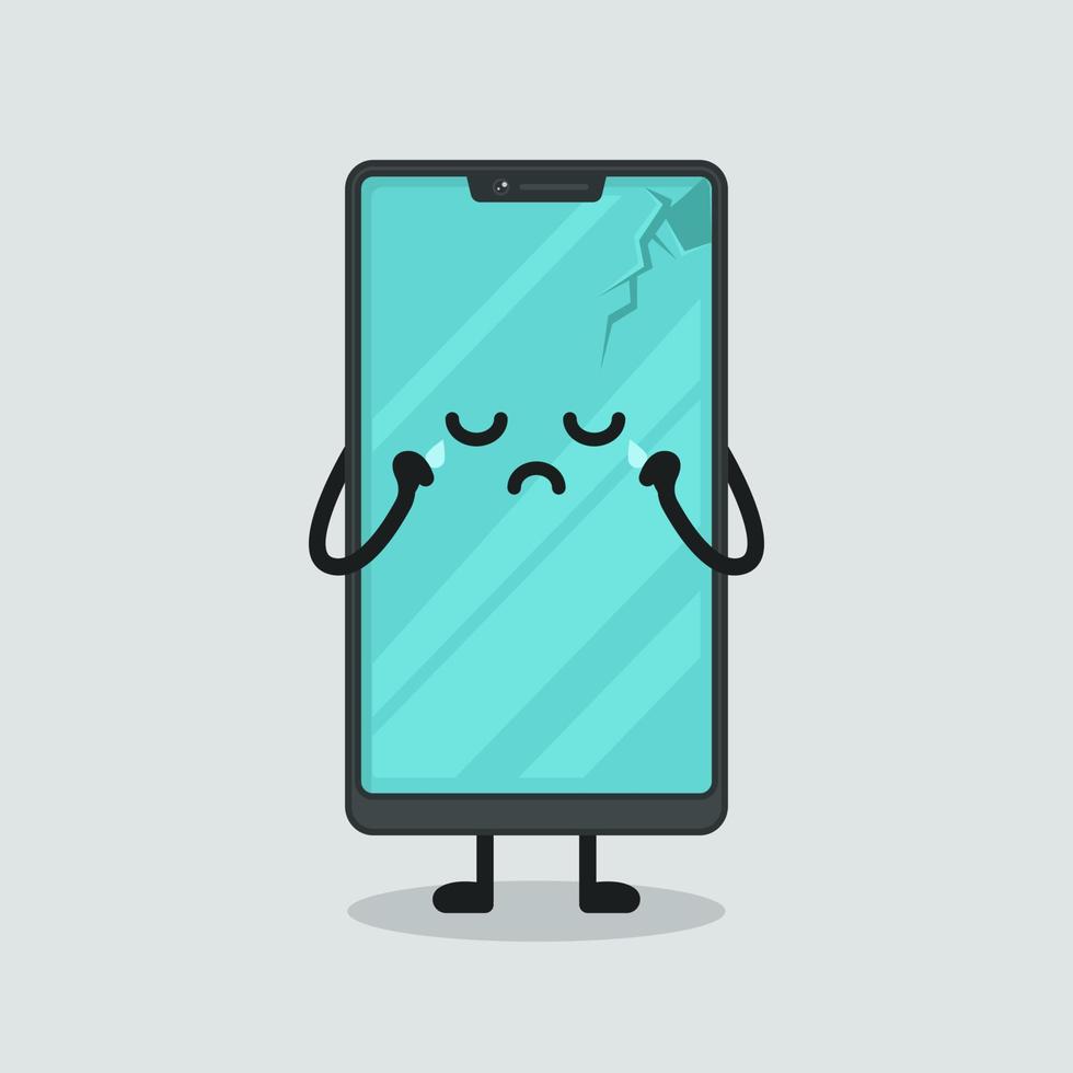 mascotte d'illustration de smartphone vecteur