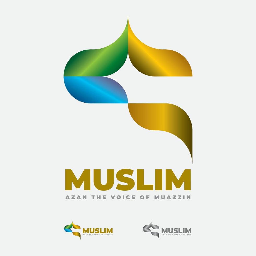 création de logo mosquée et masjid minar vecteur
