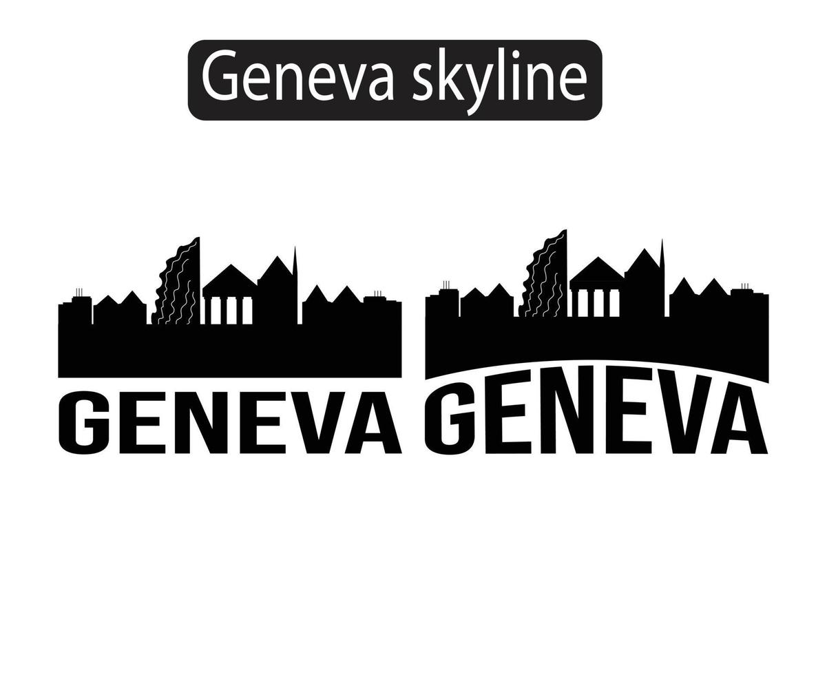 illustration vectorielle de la silhouette de la ville de genève vecteur