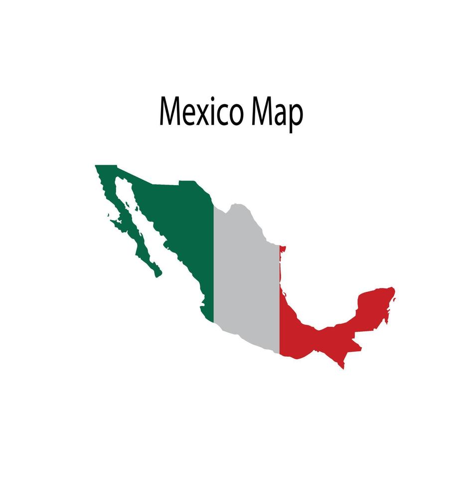 illustration de la carte du mexique sur fond blanc vecteur