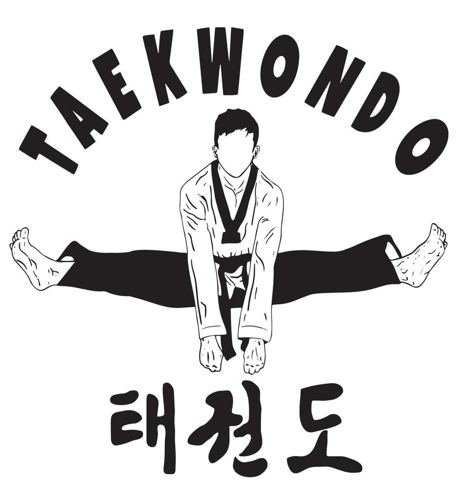 taekwondo coup de pied illustration vectorielle vecteur