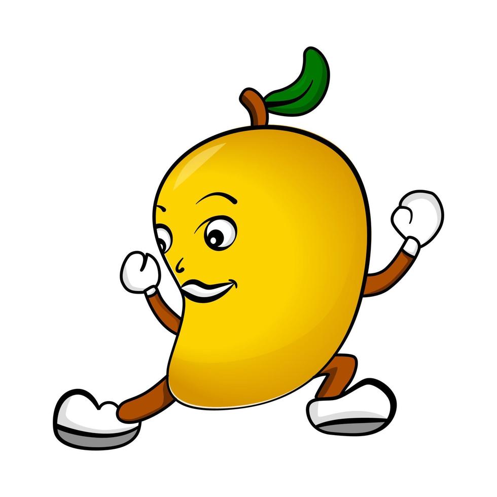 illustration de mascotte de dessin animé de mangue vecteur