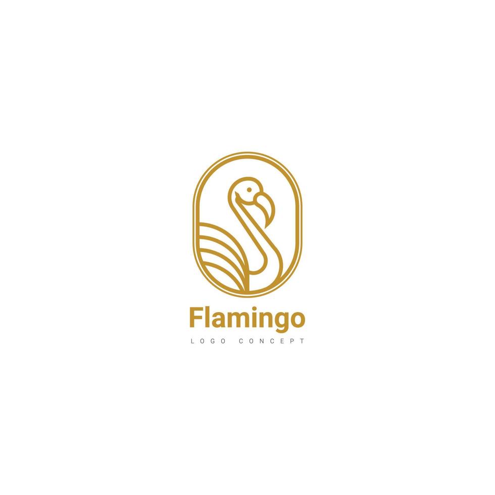 icône logo flamingo concept en dessin au trait vecteur
