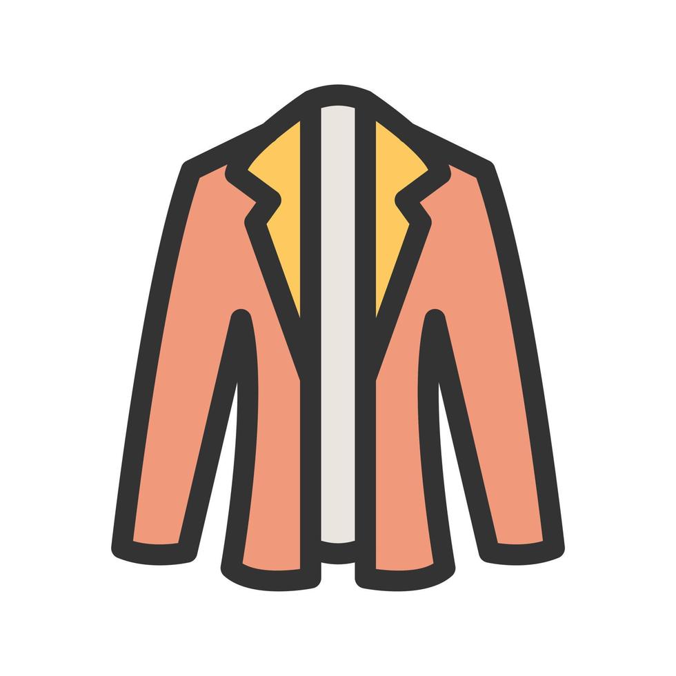 icône de ligne remplie de manteau vecteur