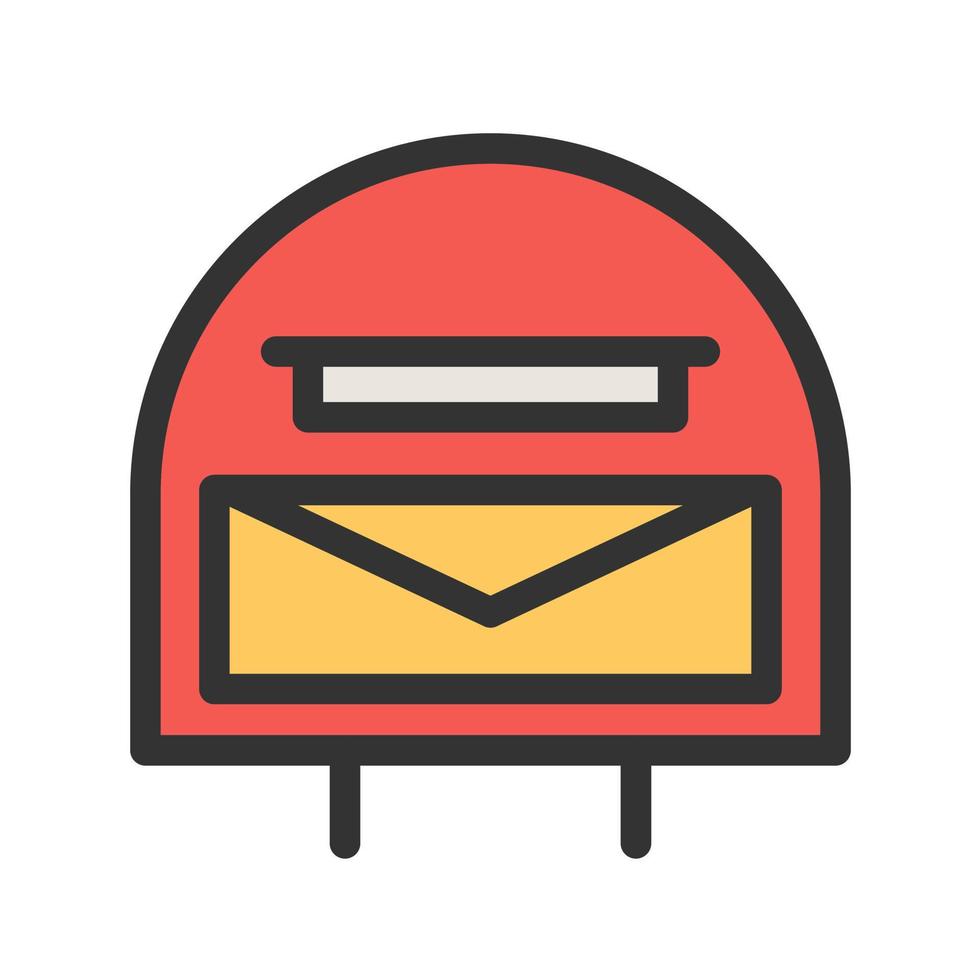 icône de ligne remplie de boîte aux lettres vecteur